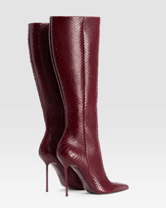 PYTHON-PRINT LEDERSTIEFEL MIT CUT-OUT-EFFEKT