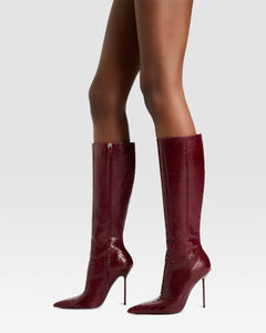 PYTHON-PRINT LEDERSTIEFEL MIT CUT-OUT-EFFEKT