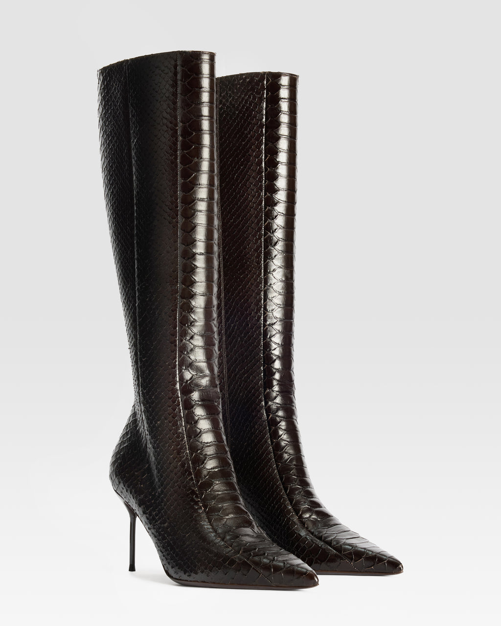 PYTHON-PRINT LEDERSTIEFEL MIT CUT-OUT-EFFEKT