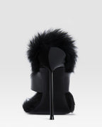 LACKLEDER THONG MULE MIT SHEARLING-INNENSOHLE