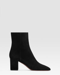 VELOURSLEDER ANKLE BOOT — BLACK