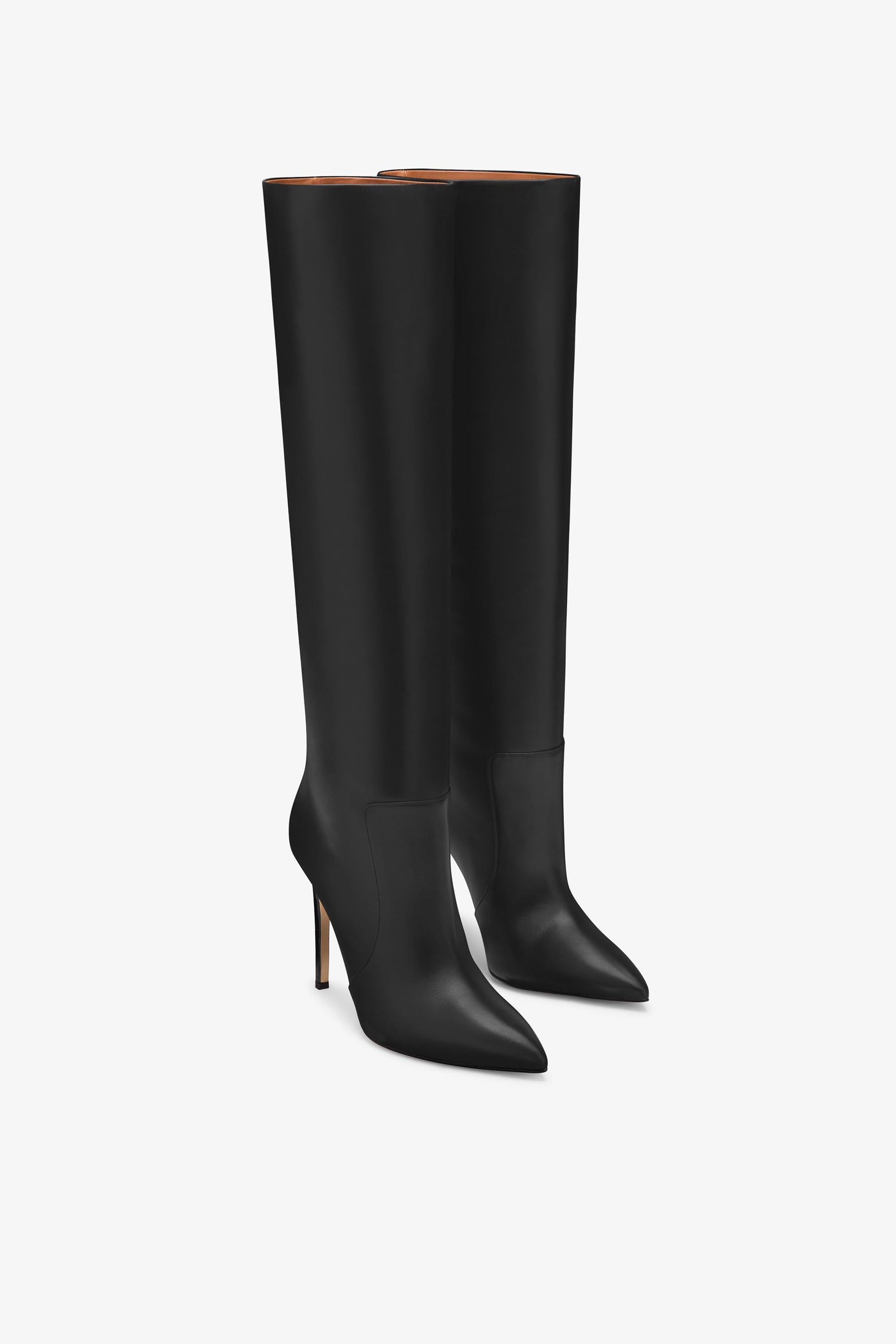 Stiletto-Stiefel aus schwarzem Nappaleder