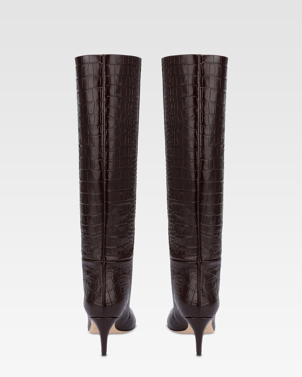 Croc-effect leather boot