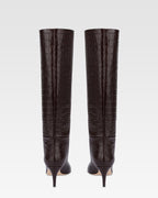 Croc-effect leather boot