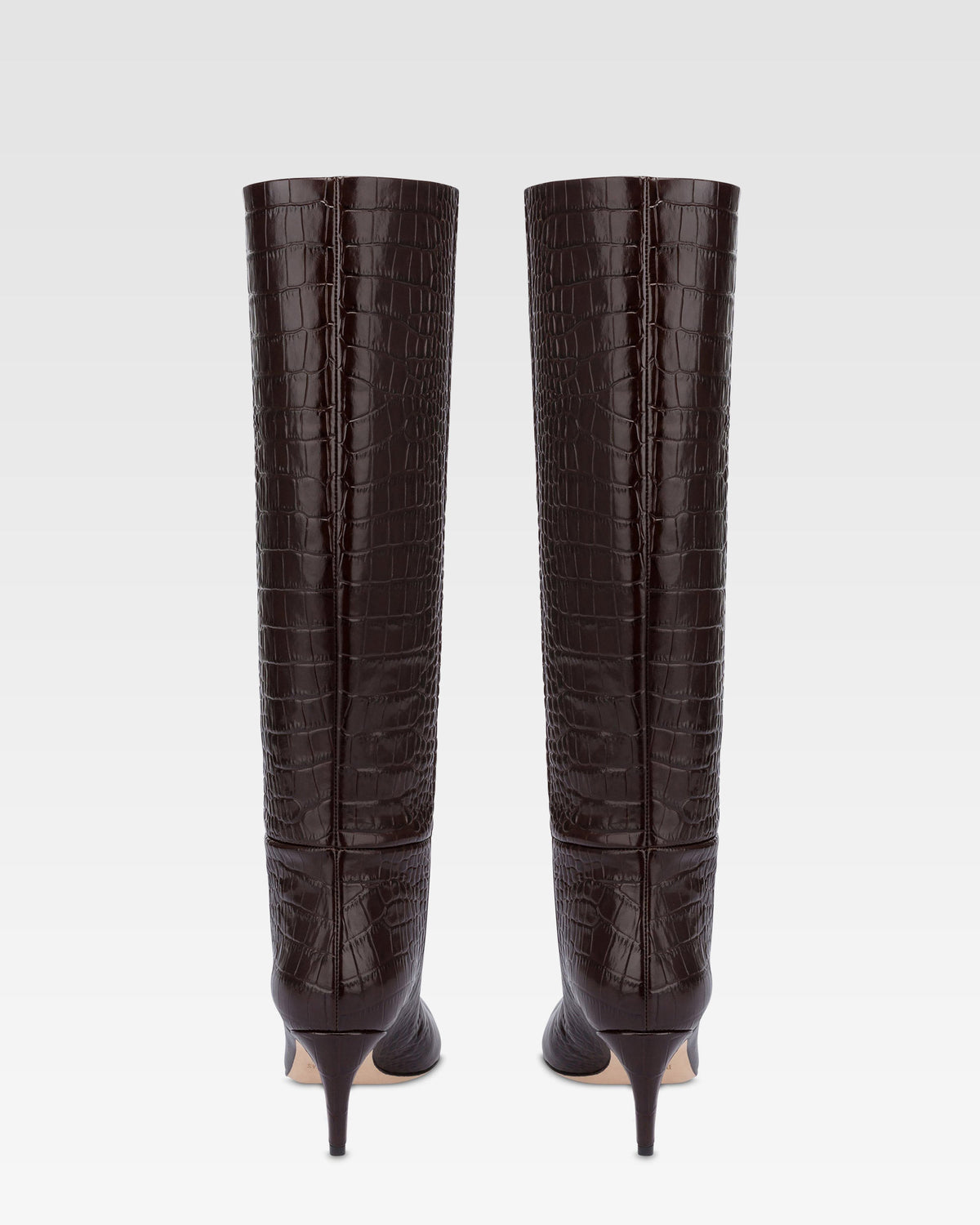 Croc-effect leather boot