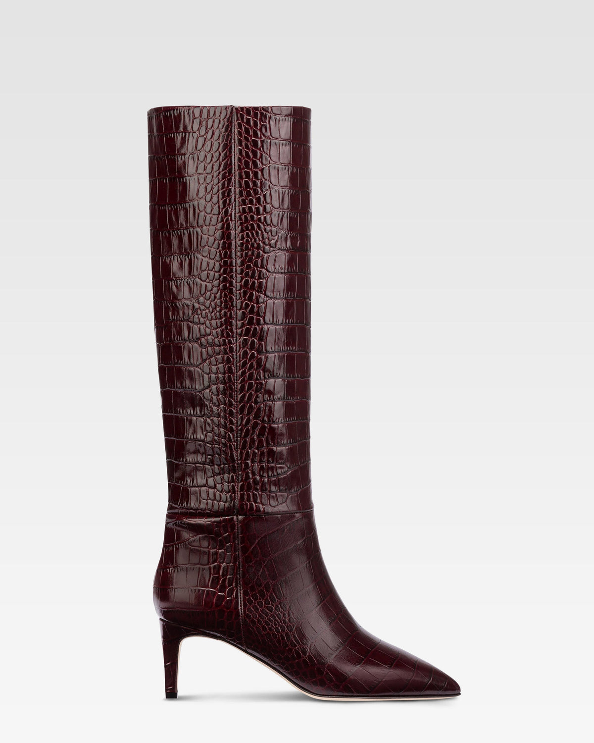Bota de piel con efecto cocodrilo