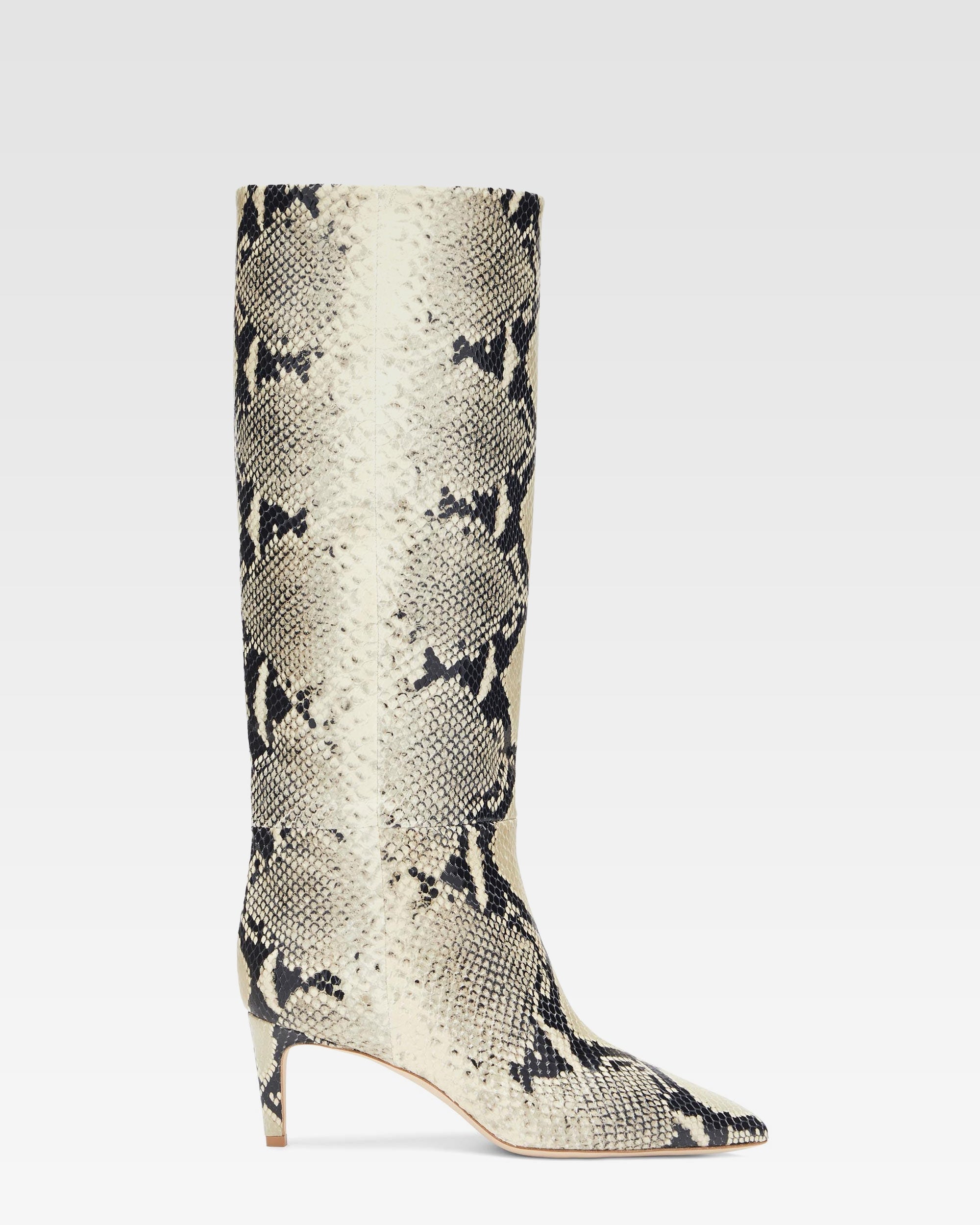 Botas de piel estampada con efecto pit'on y tac'on de 60 mm