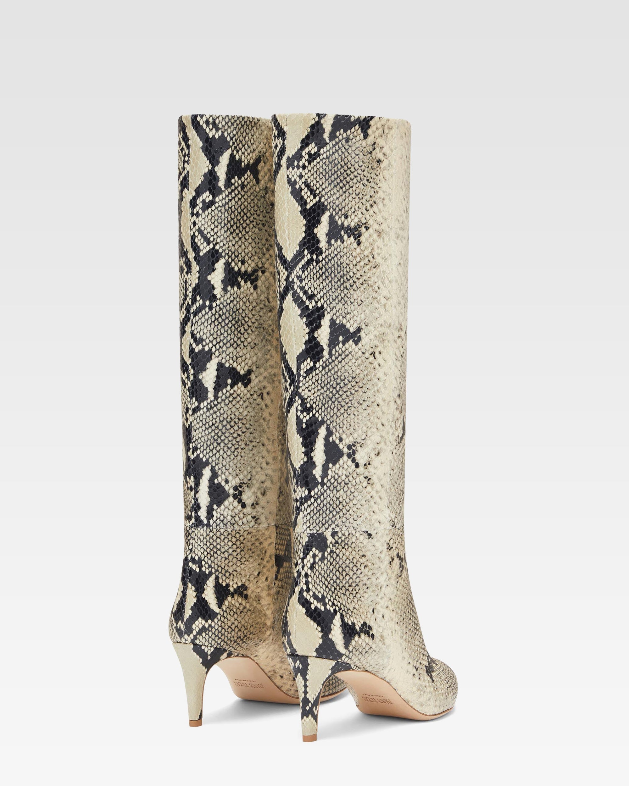 Botas de piel estampada con efecto pit'on y tac'on de 60 mm