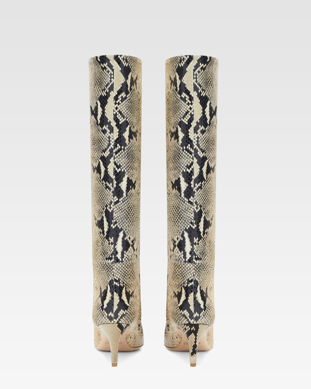 Stivale tacco 60 in pelle stampa pitone
