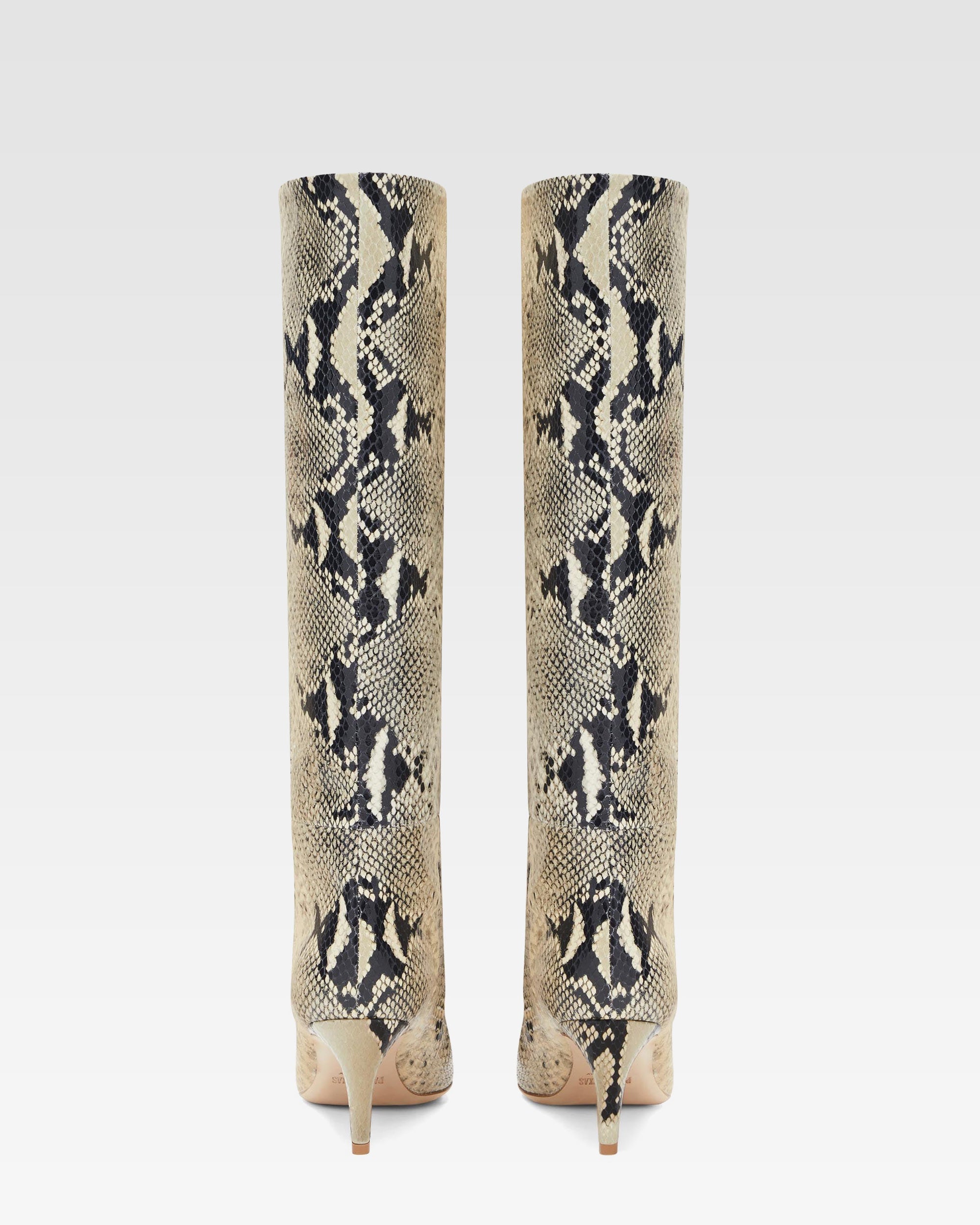 Botas de piel estampada con efecto pit'on y tac'on de 60 mm