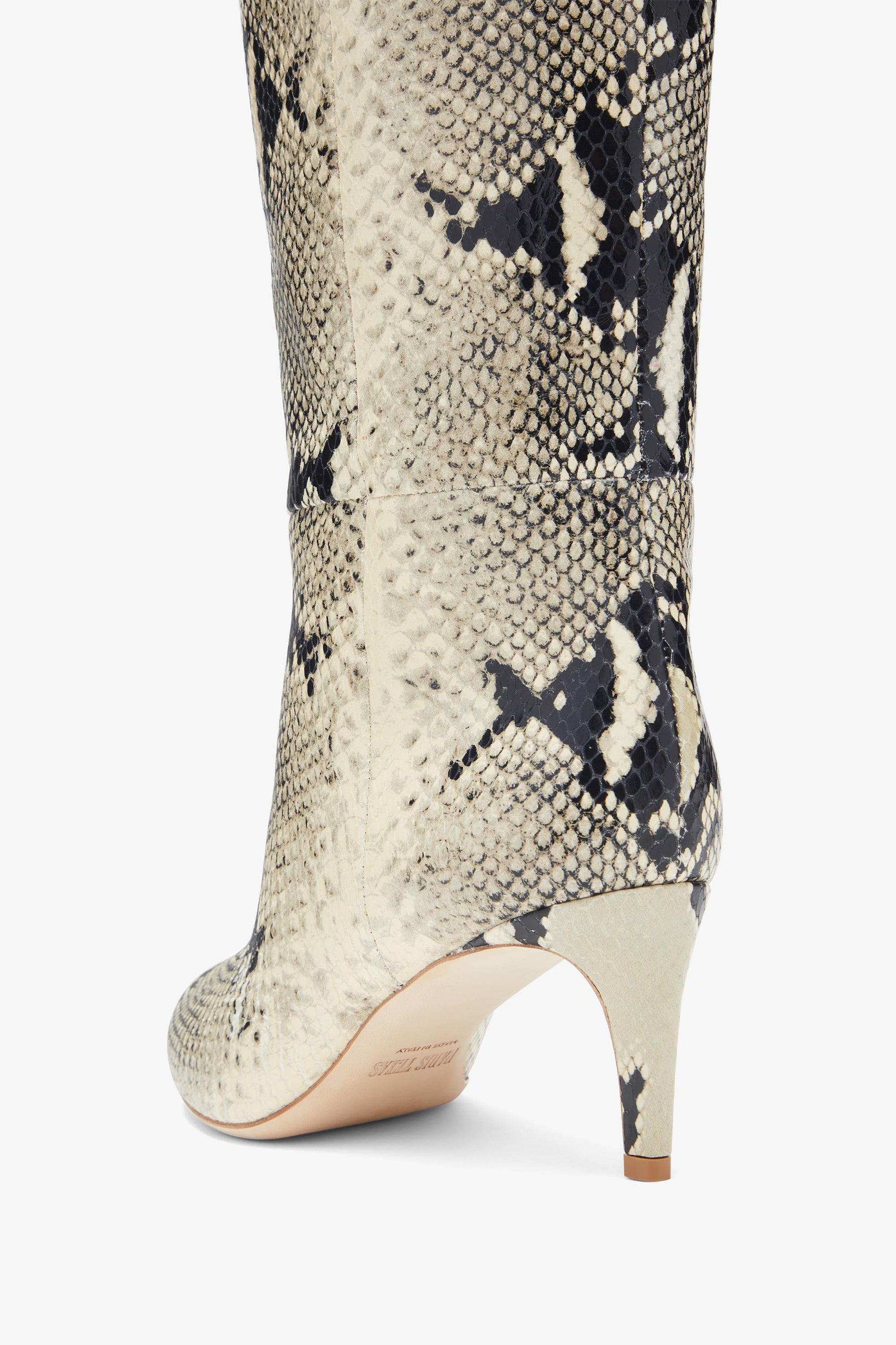 Printed phyton leather heel 60 boots