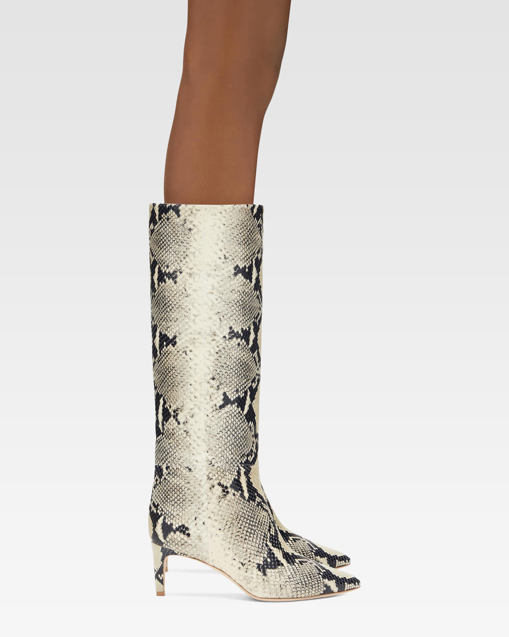 Botas de piel estampada con efecto pit'on y tac'on de 60 mm