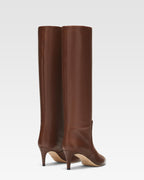 Botas de napa marr'on con tac'on de 60 mm