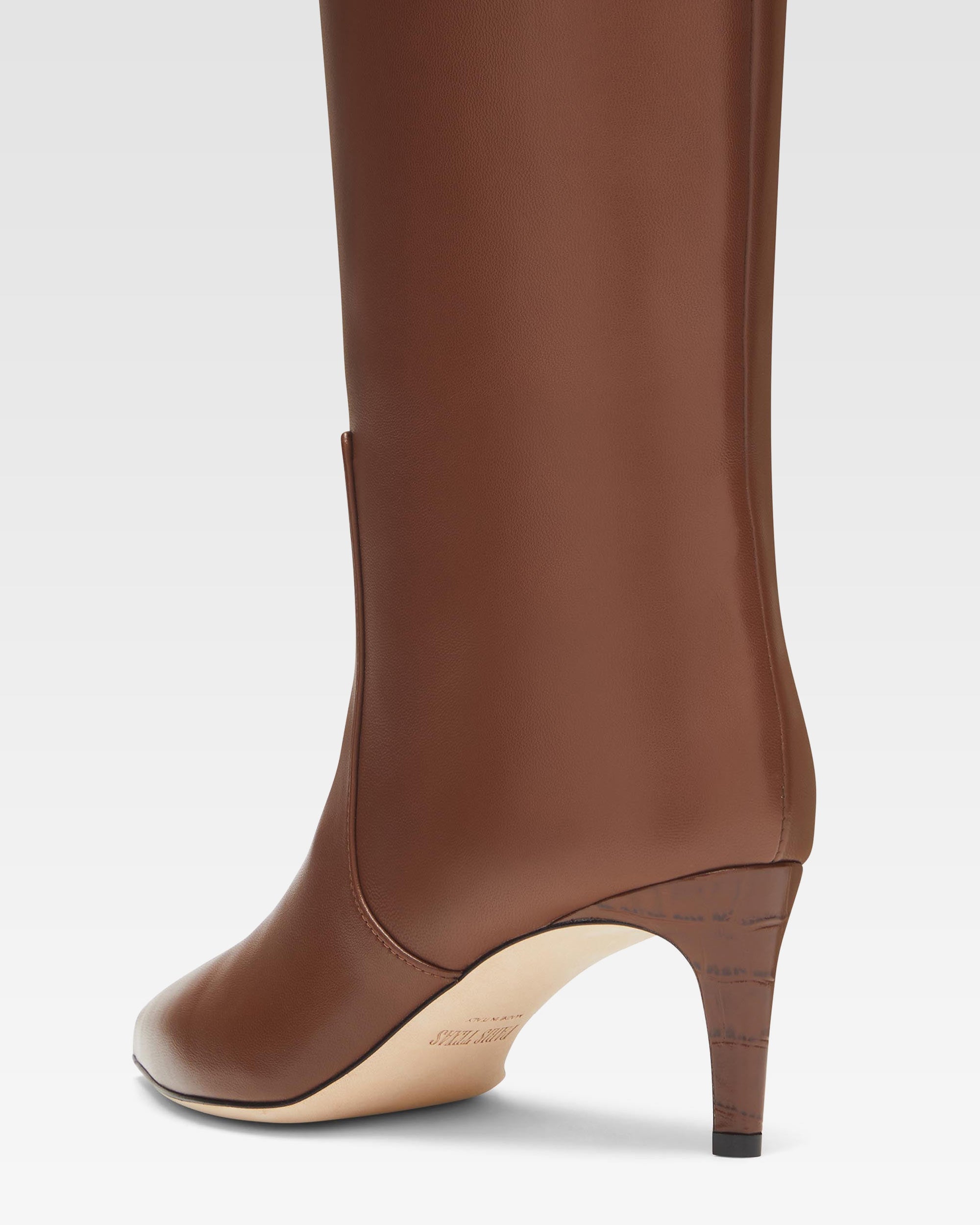 Botas de napa marr'on con tac'on de 60 mm