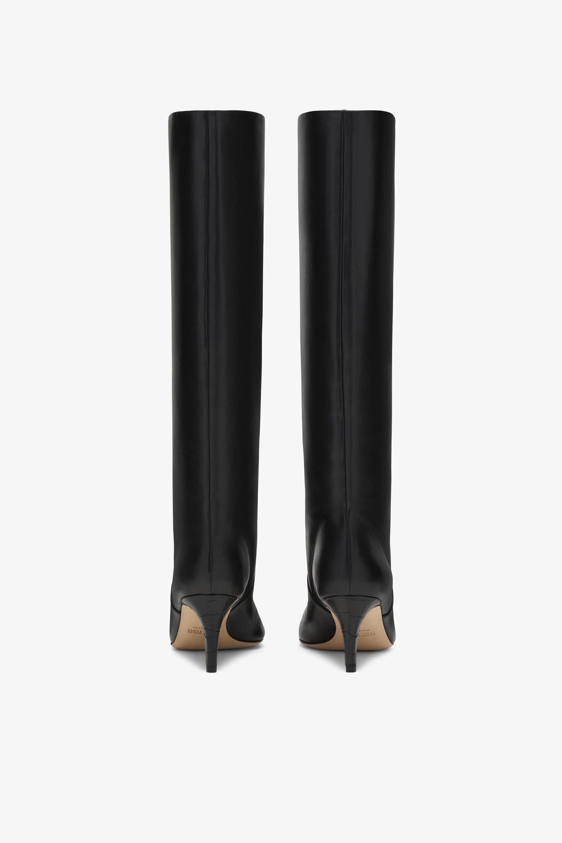 Schwarze Nappaleder-Stiefel mit 60 mm-Absatz