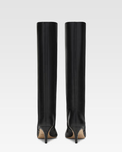 Botas de napa negra con tac'on de 60 mm