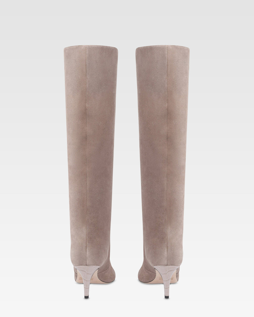 Bottes en cuir de veau suede couleur taupe