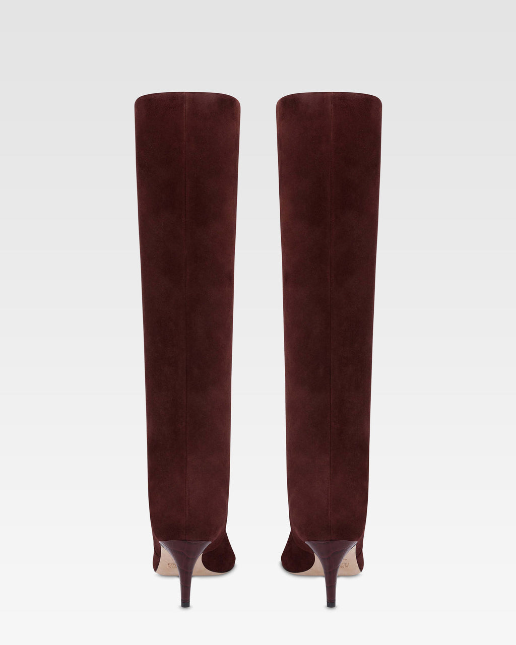 Bottes en cuir suede de veau acajou