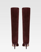 Bottes en cuir suede de veau acajou