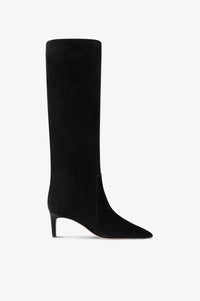 Boots in black calf suede leather