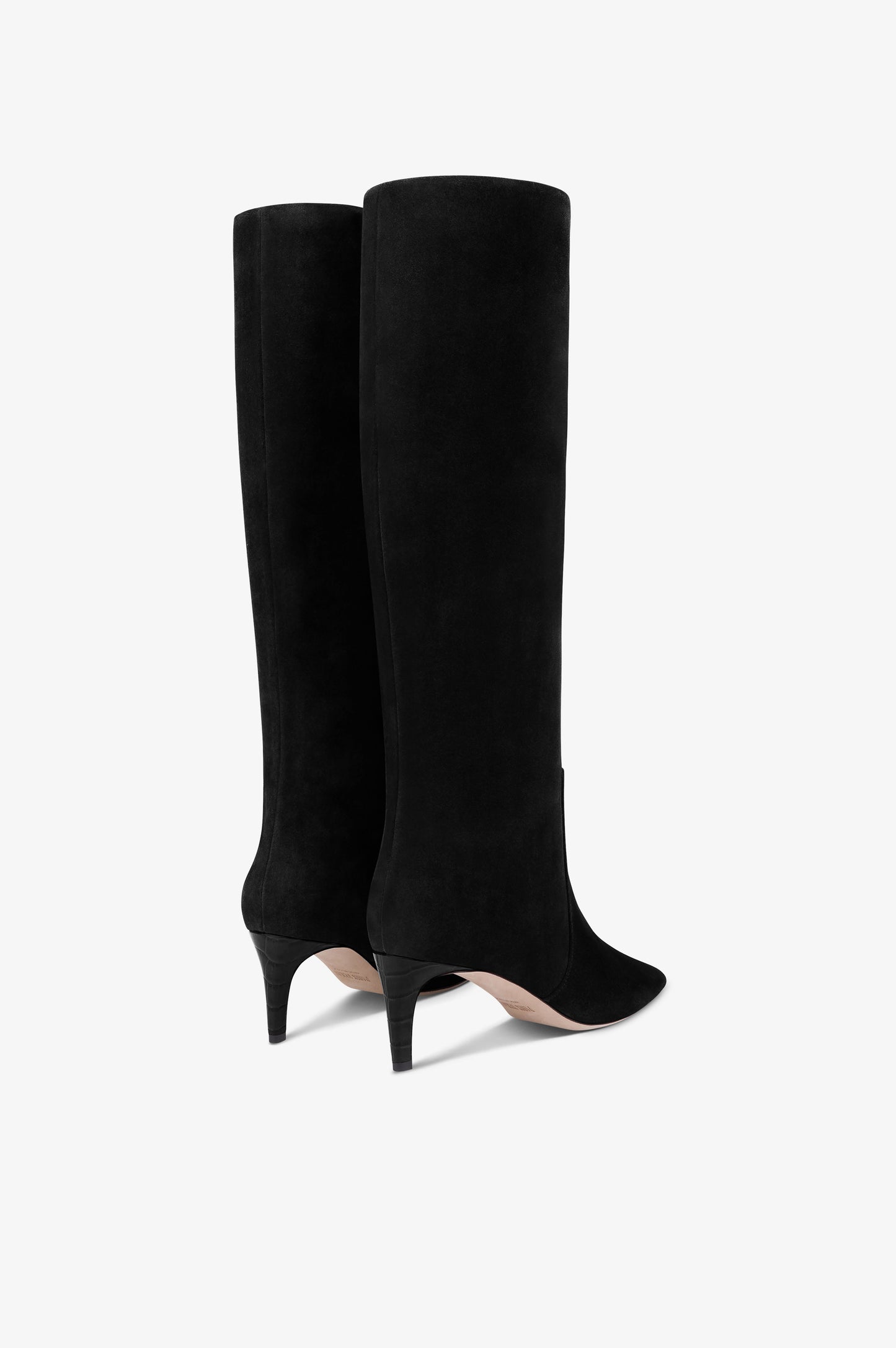 Boots in black calf suede leather