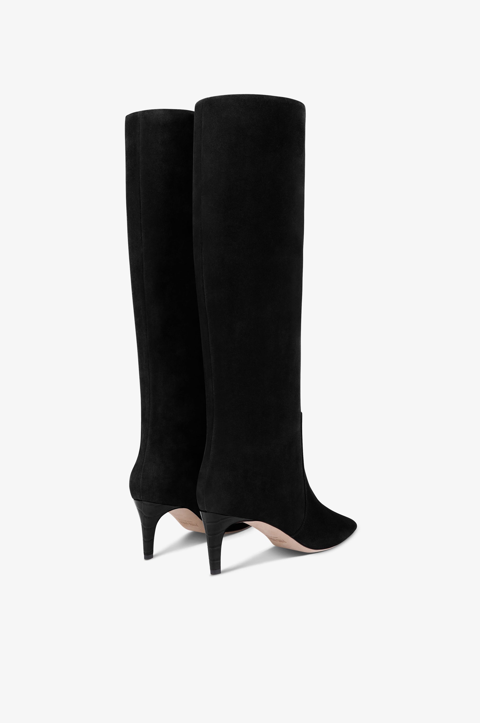 Boots in black calf suede leather