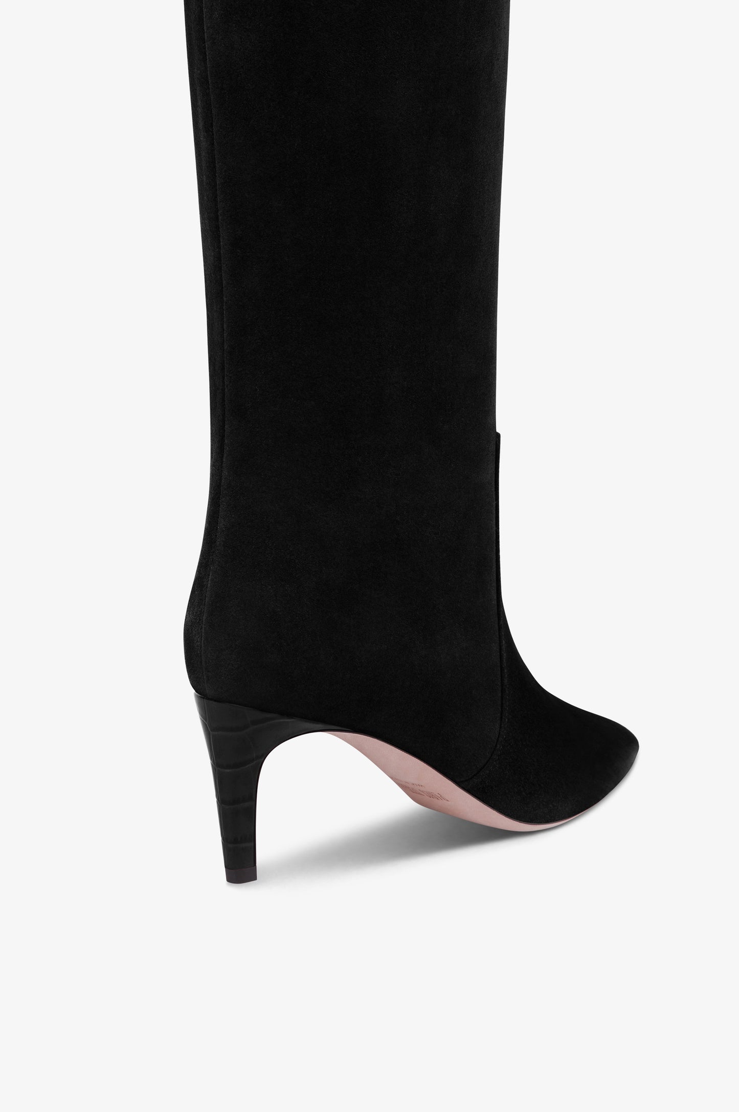 Boots in black calf suede leather