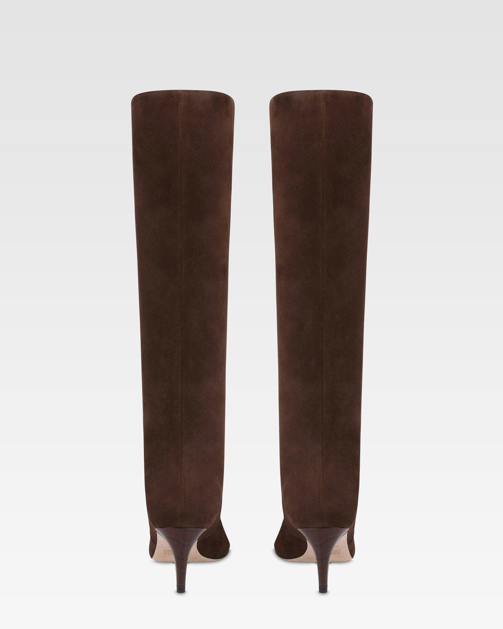 Bottes en cuir suede de veau couleur chocolat