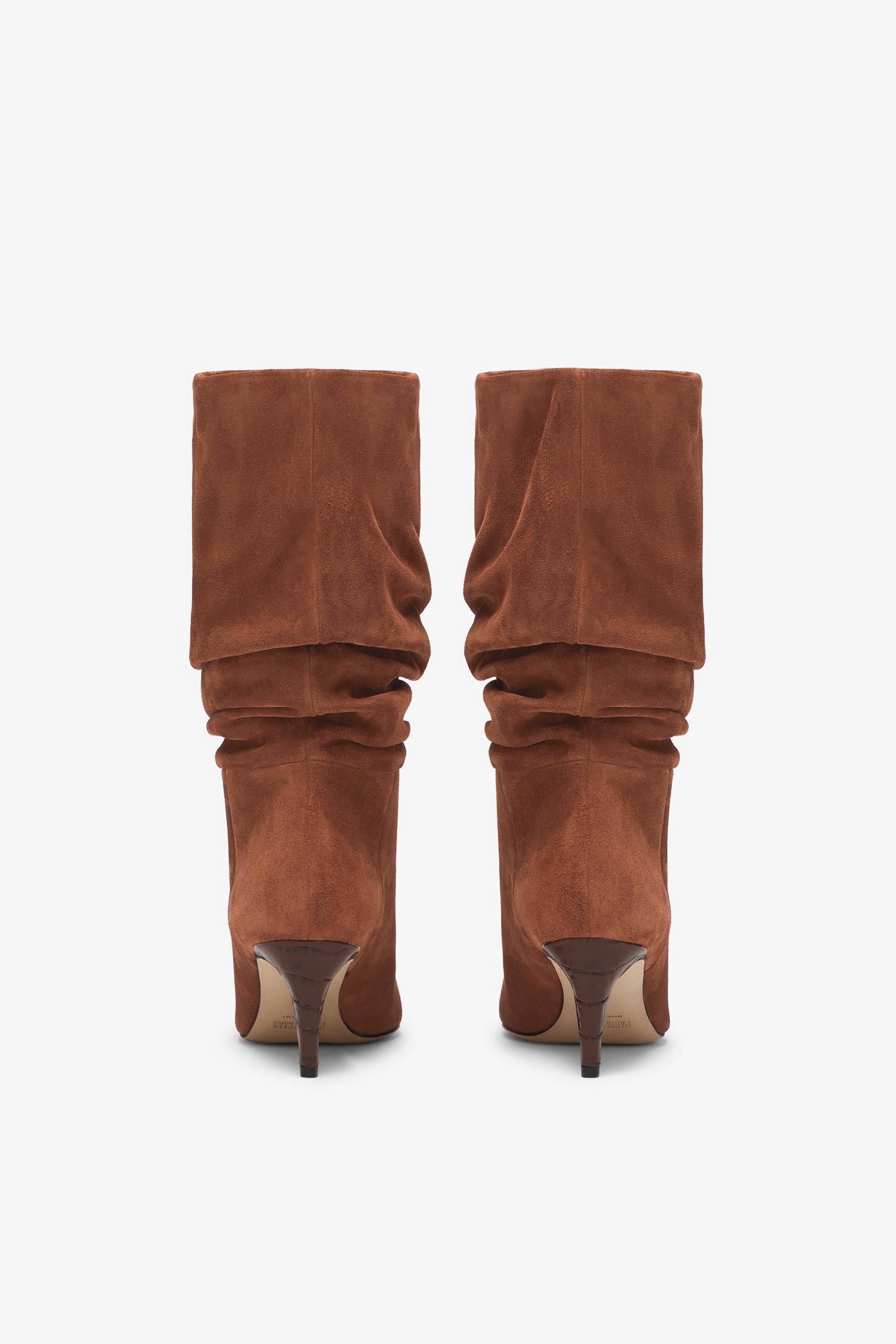 Canyon brown calf suede heel 60 slouchy boots