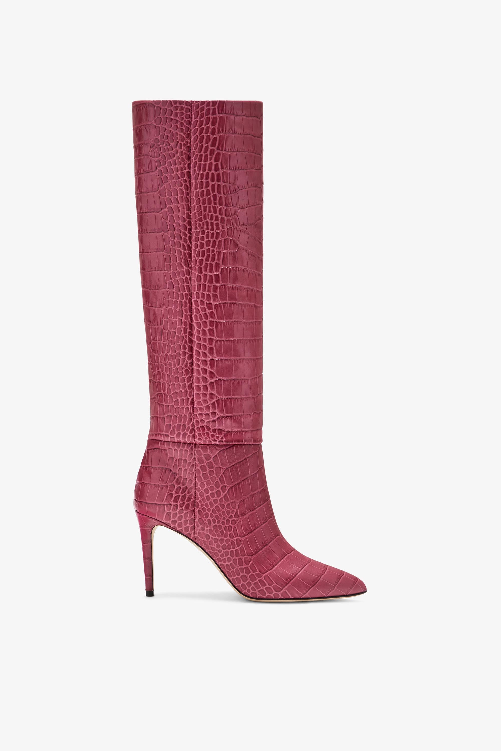 Burgundy cheap croc boots