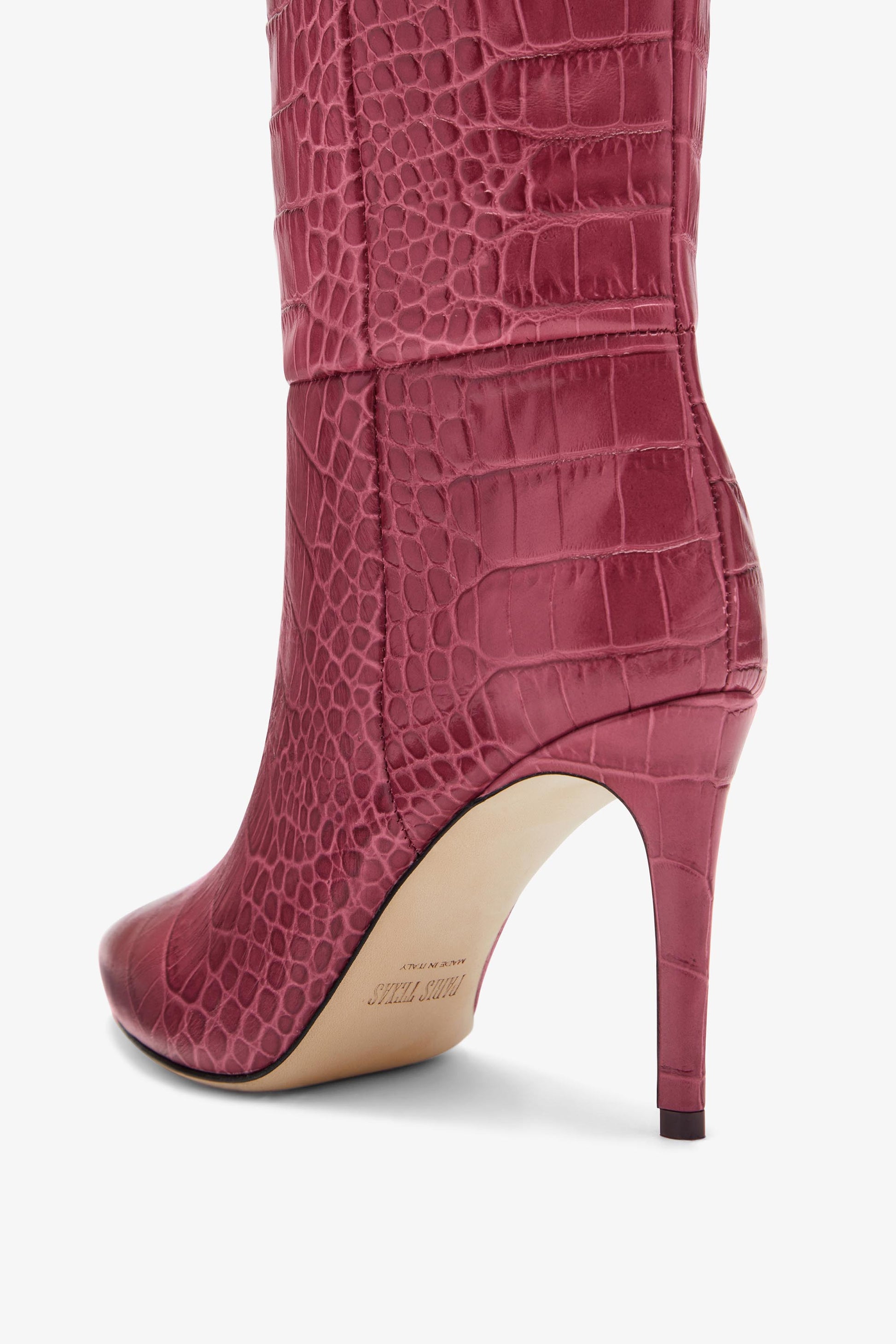 burgundy croc boots