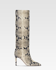 Botas de cuero con estampado de piton natural