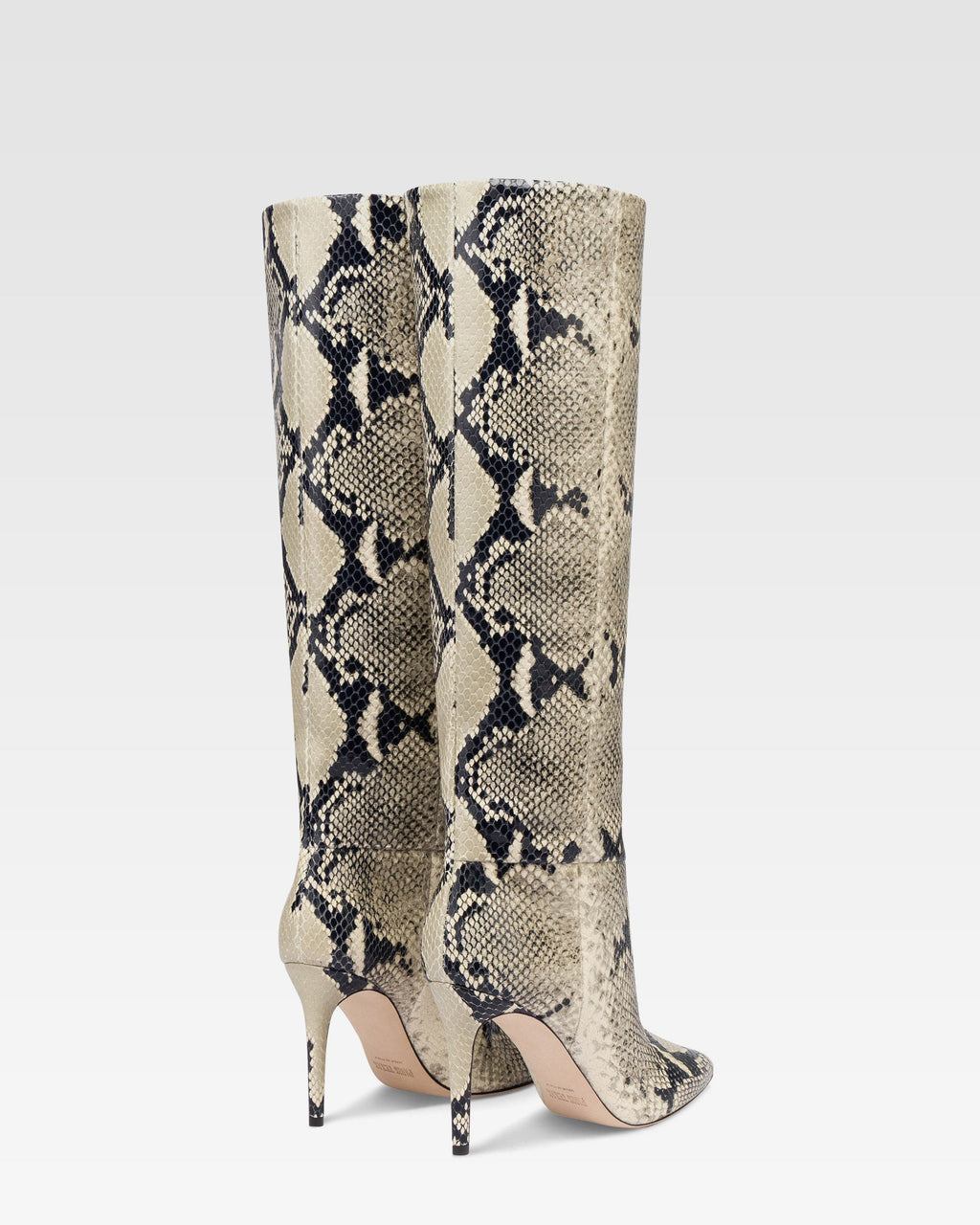 Botas de cuero con estampado de piton natural