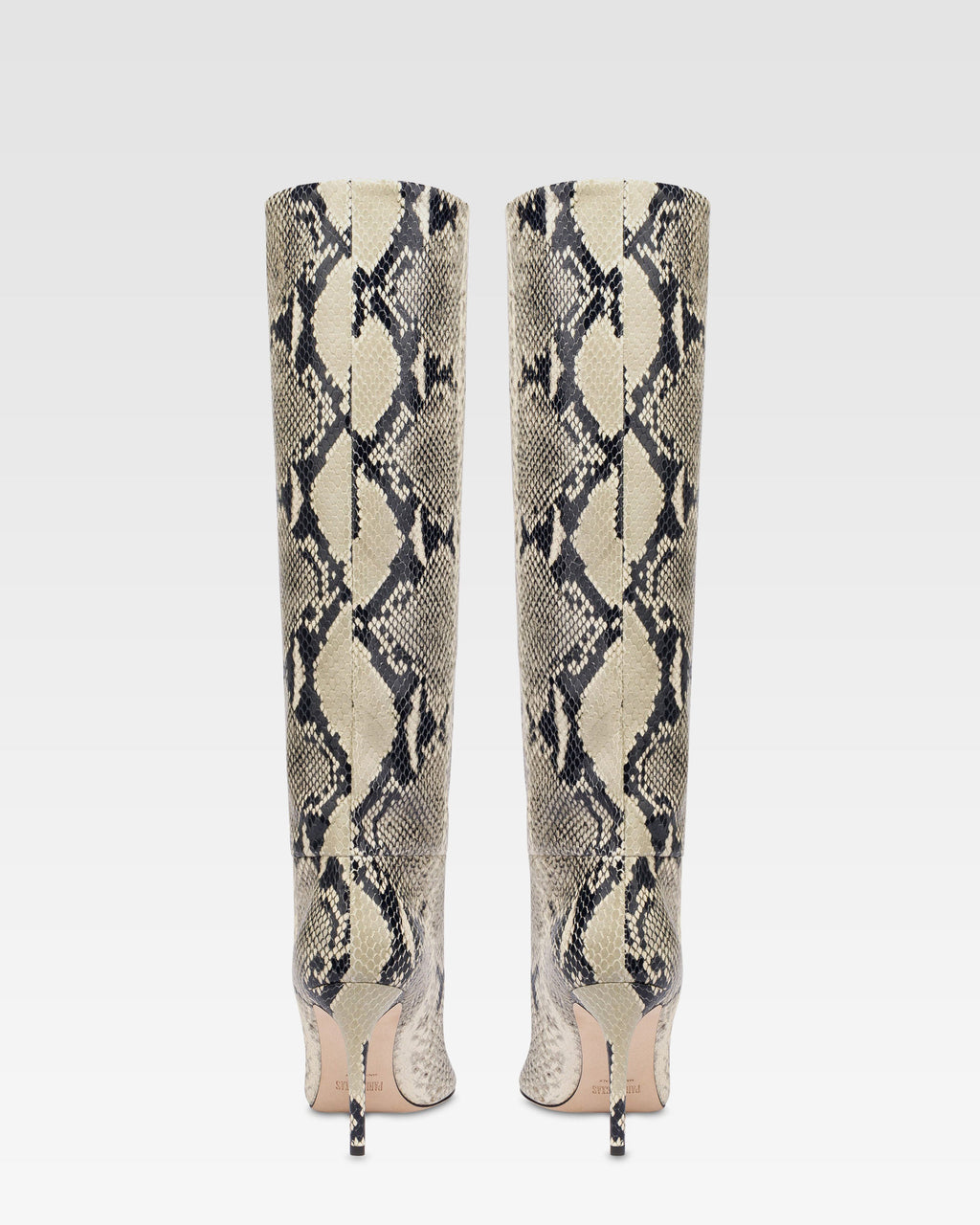 Botas de cuero con estampado de piton natural