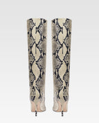 Botas de cuero con estampado de piton natural