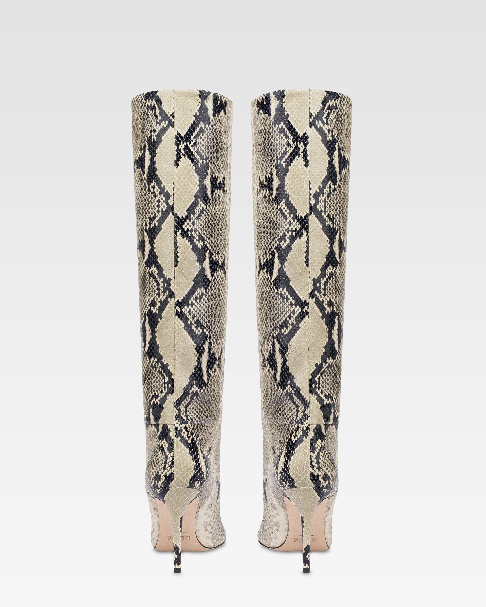 Botas de cuero con estampado de piton natural