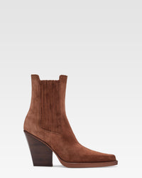 Botines con puntera cuadrada de ante color gris — Marr'on