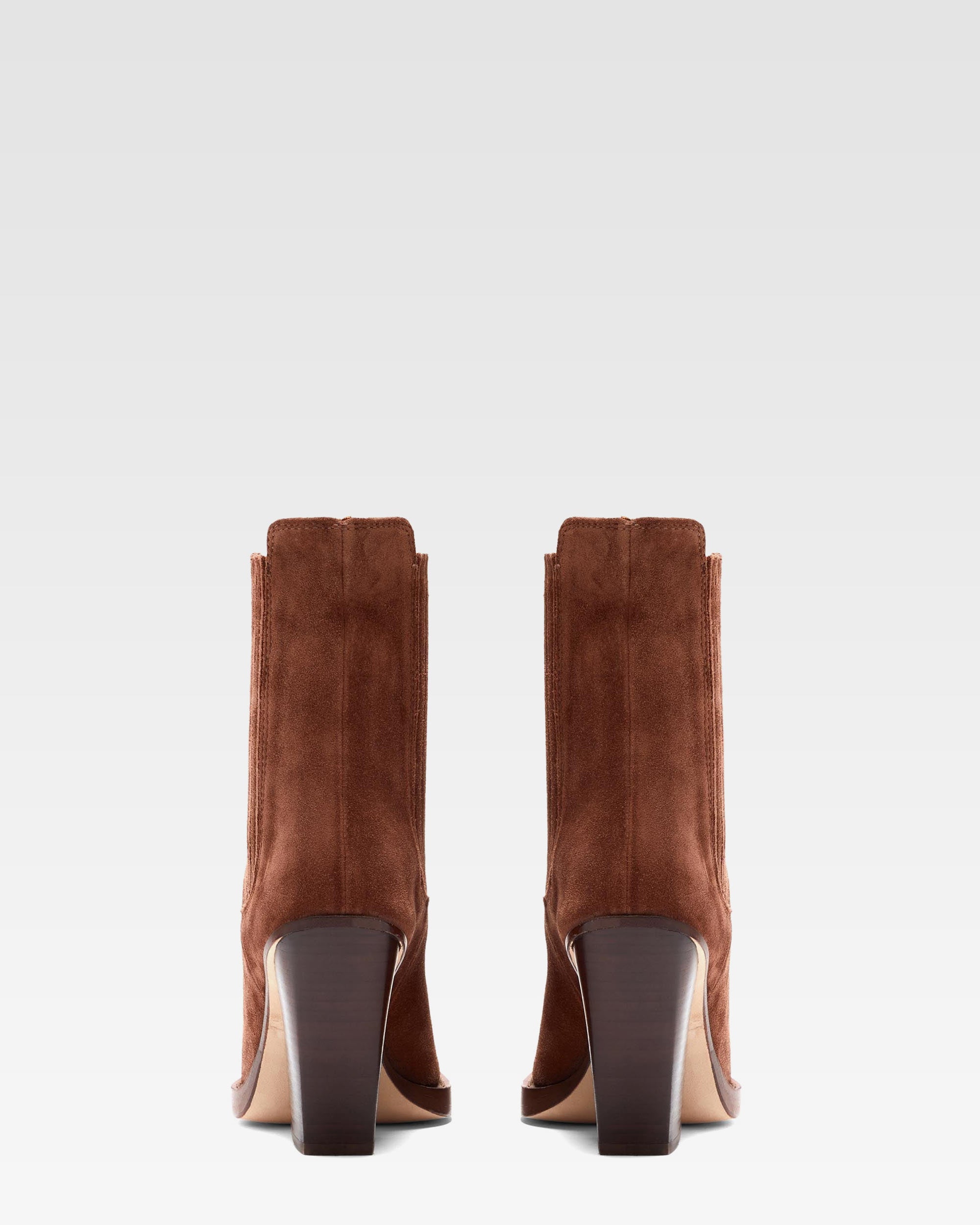 Suede Western ankle boot