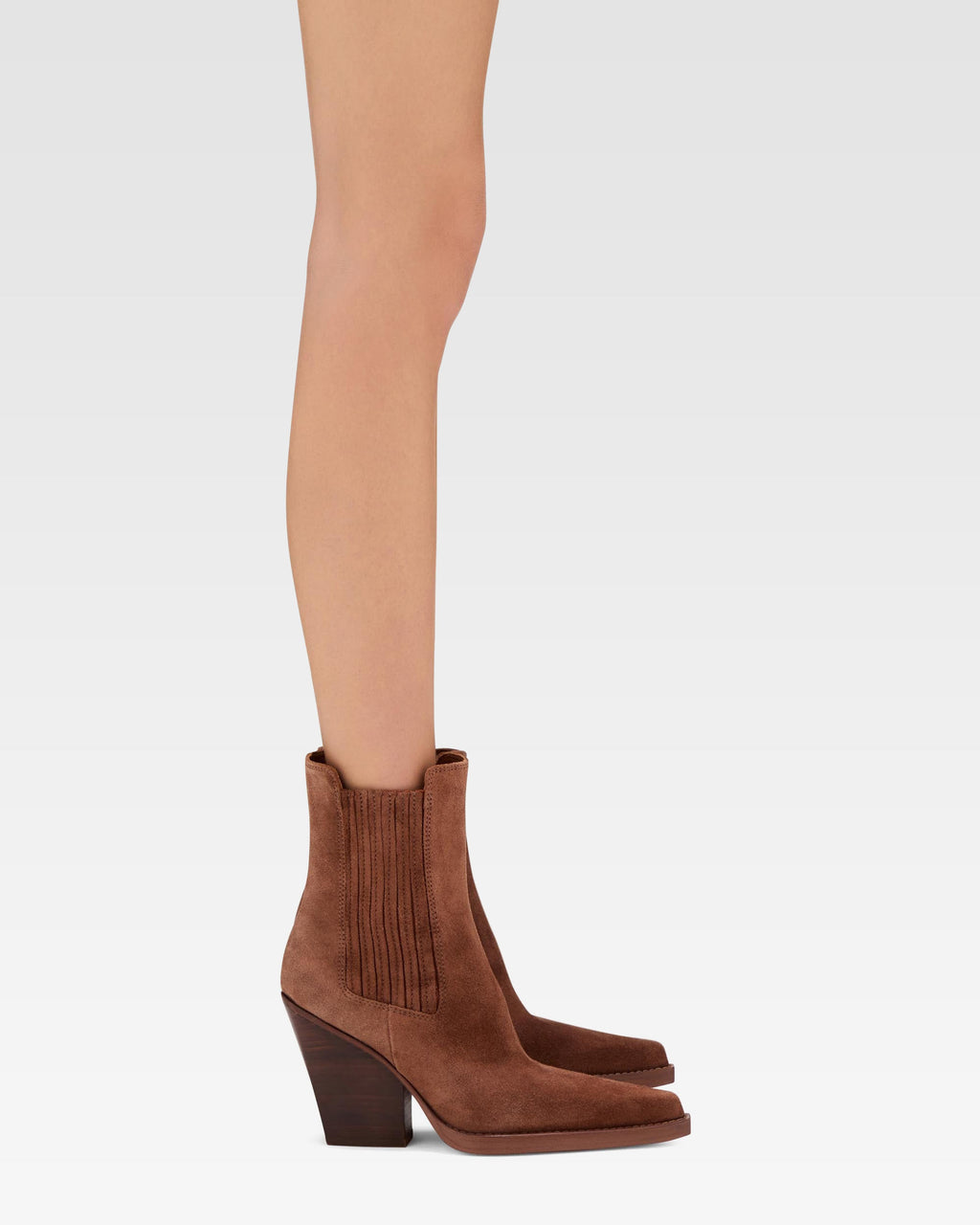Suede Western ankle boot