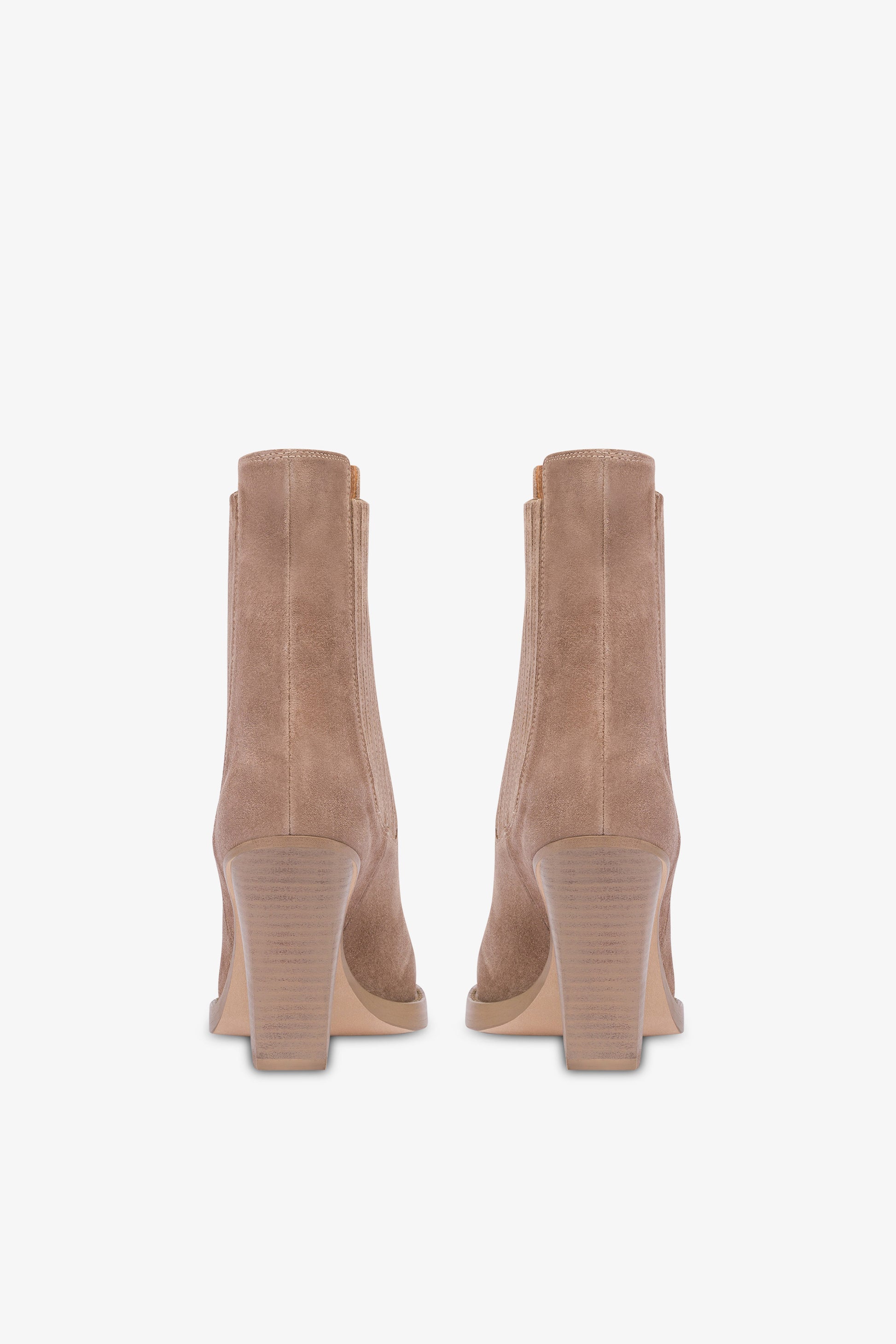 Square-toe ankle boots in koala suede leather