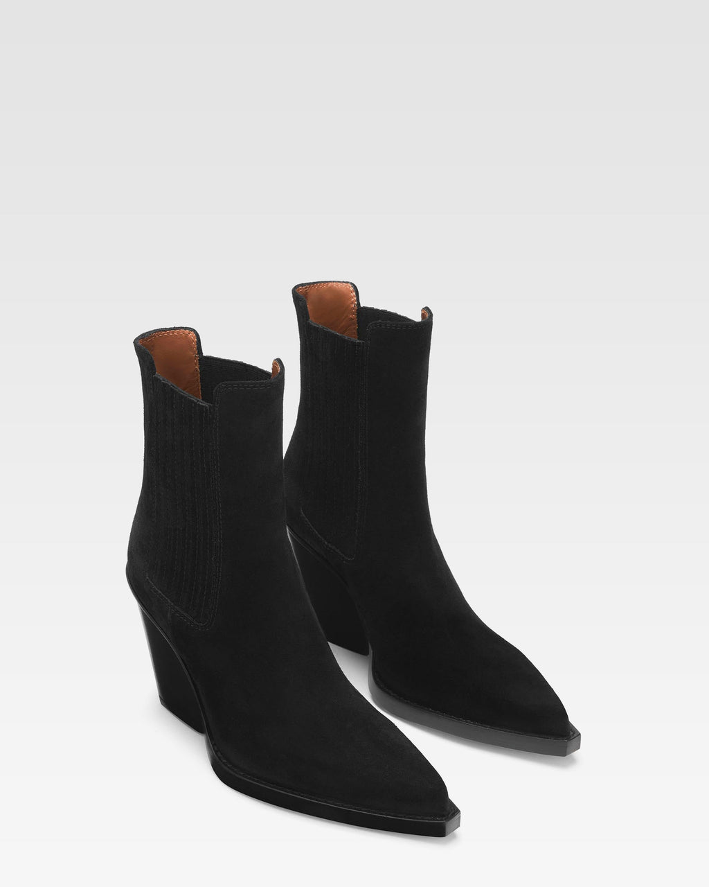 Botines en ante de piel de becerro negro