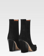 Botines en ante de piel de becerro negro