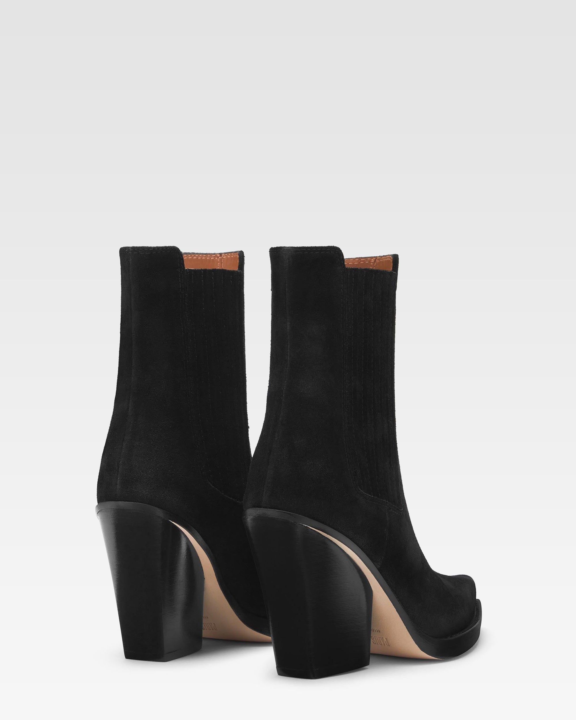 Bottines en veau velours noir