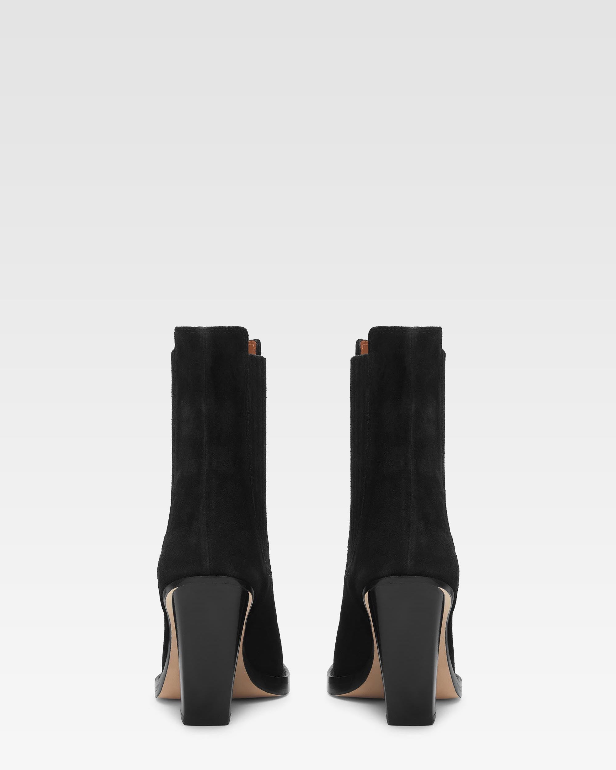 Bottines en veau velours noir