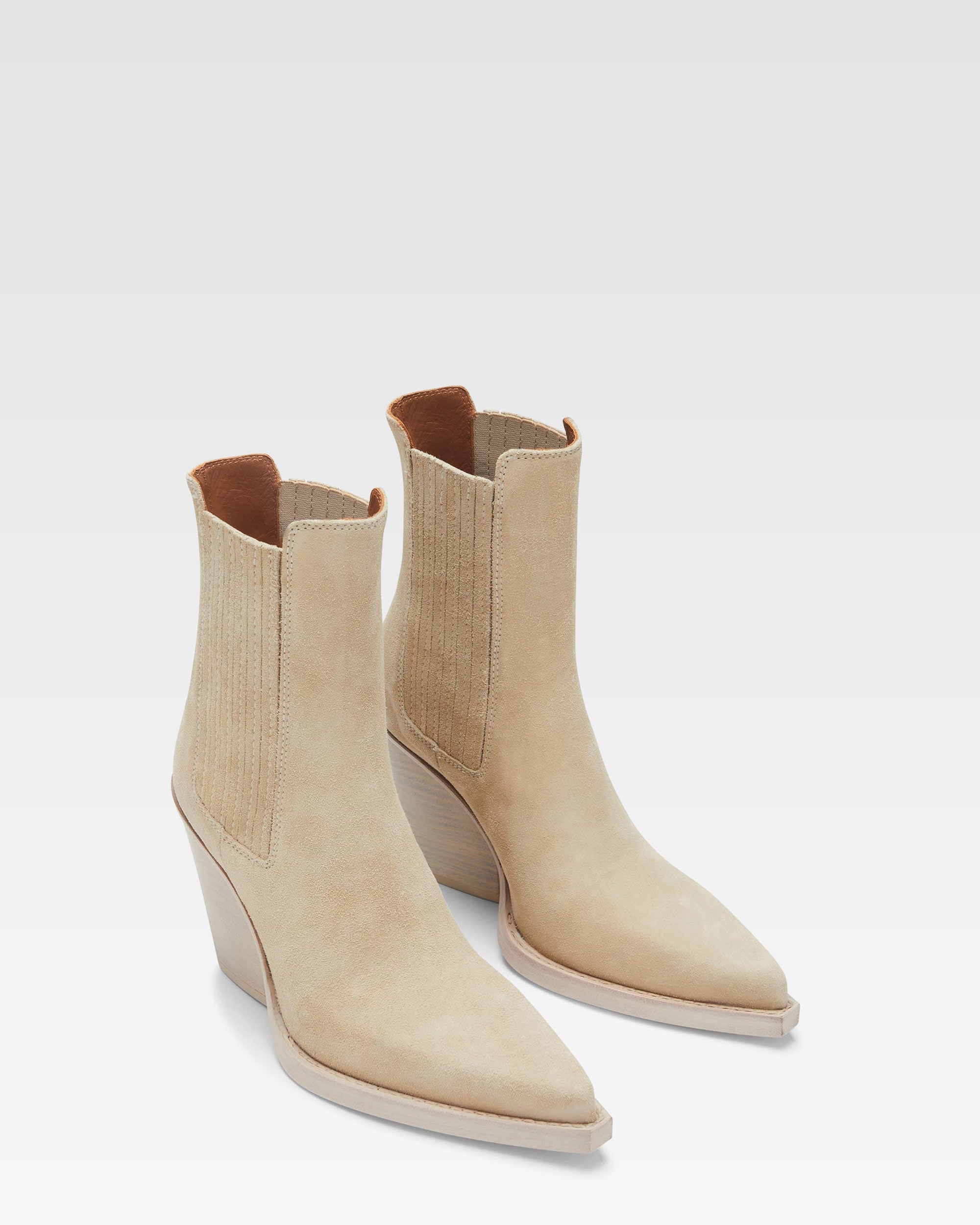 Bottines en veau velours angora