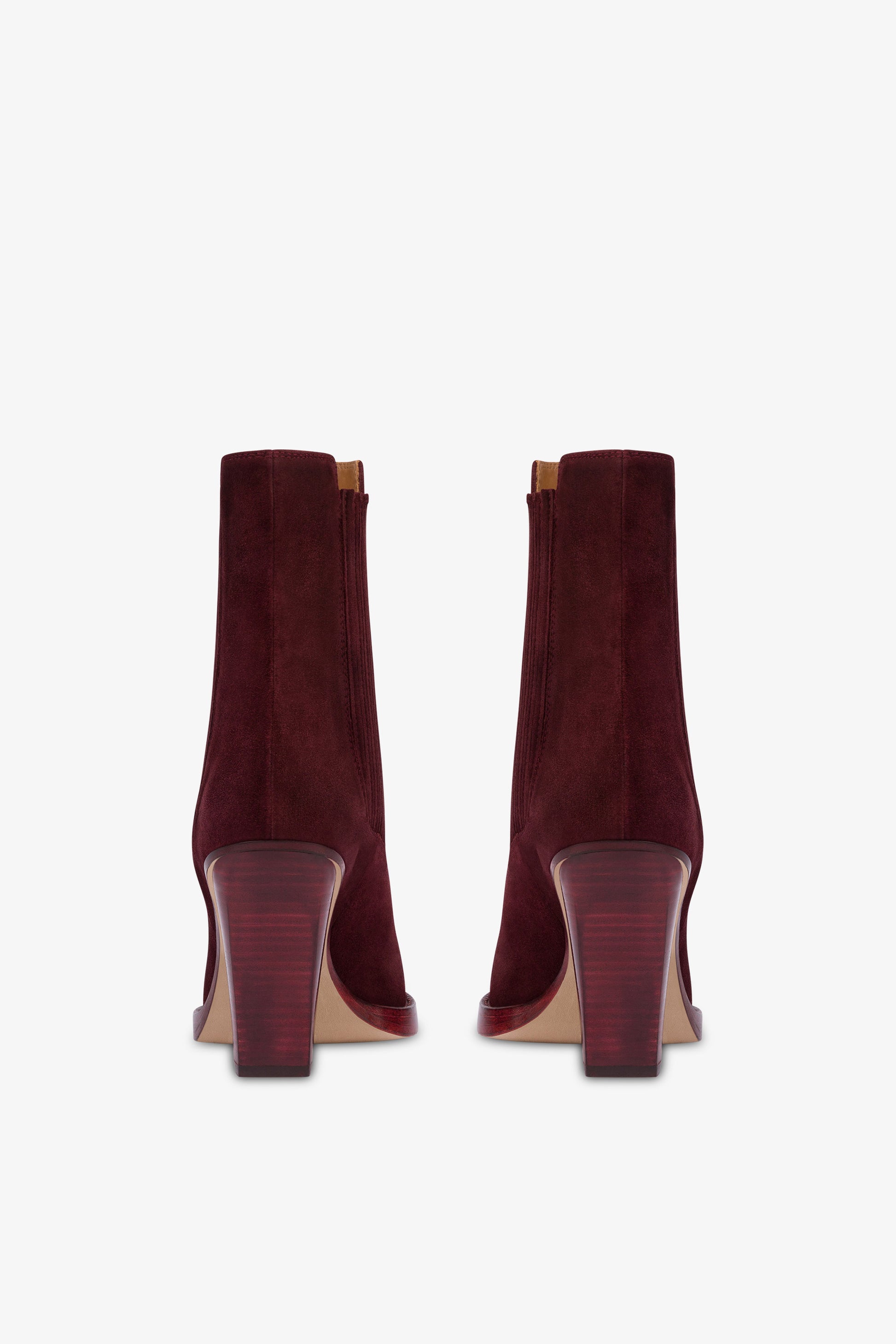 Square-toe ankle boots in Kenya suede leather