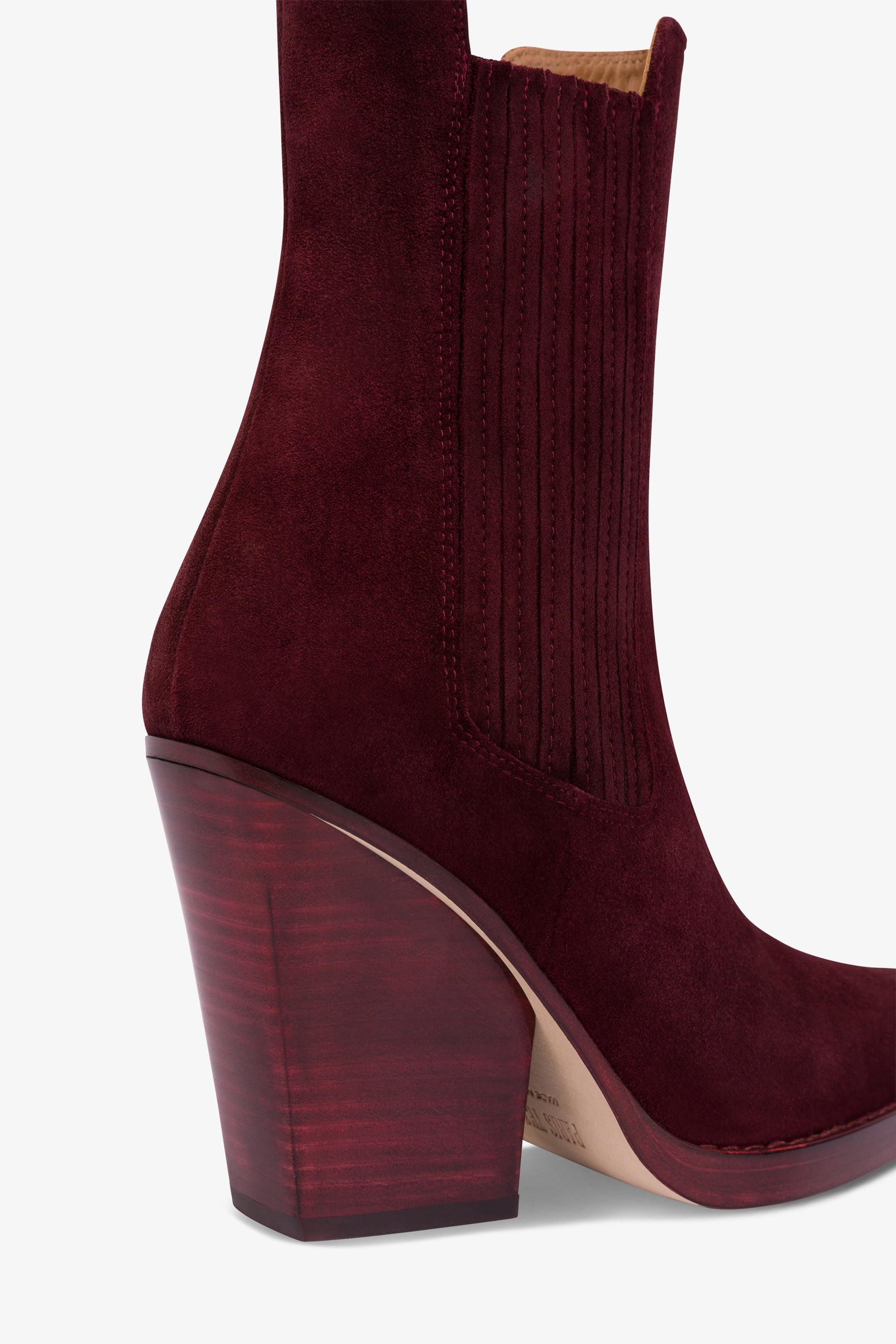Square-toe ankle boots in Kenya suede leather