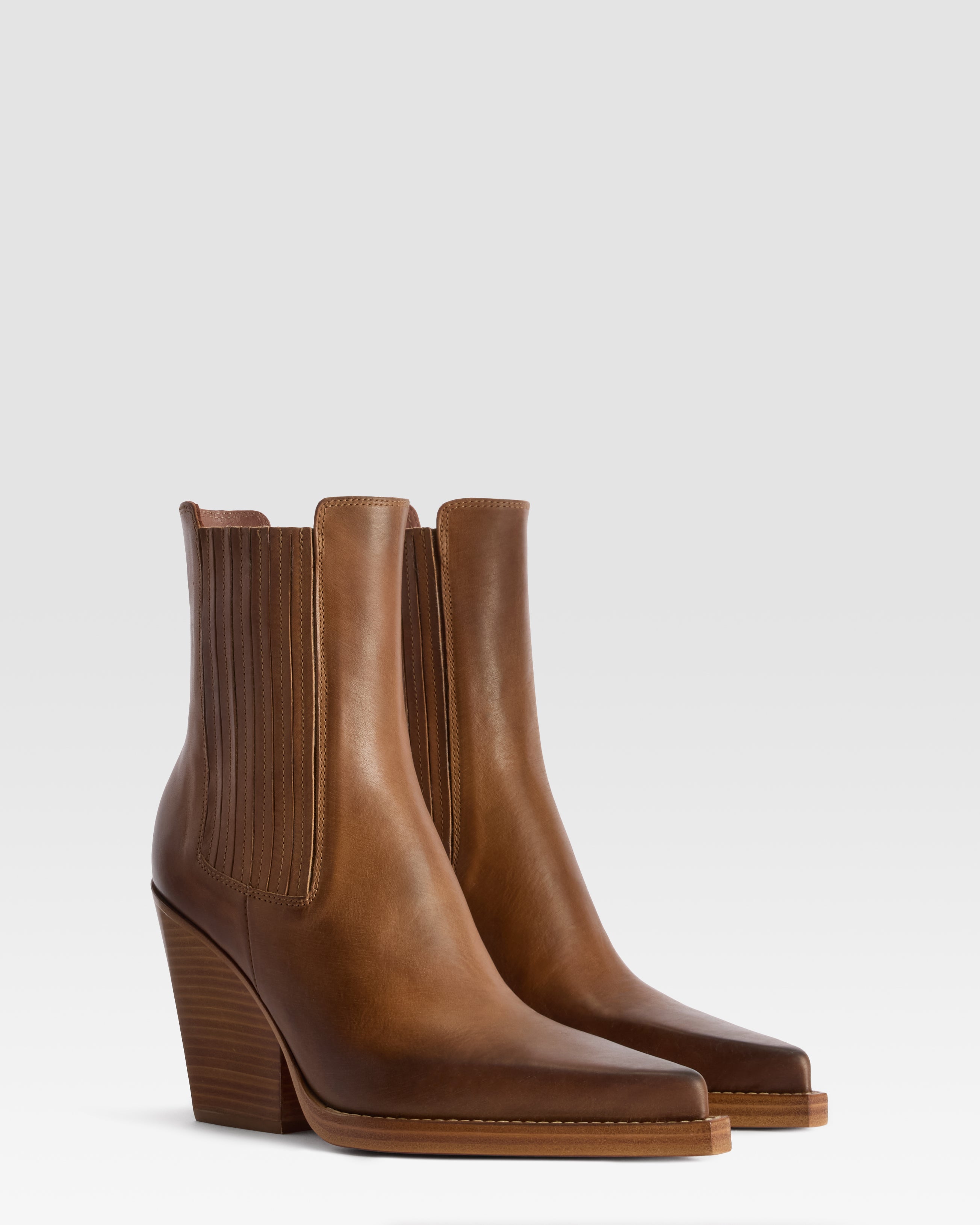 LEDER WESTERN ANKLE BOOT