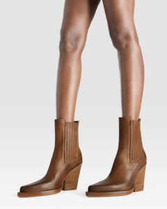 STIVALETTO TEXANO IN PELLE