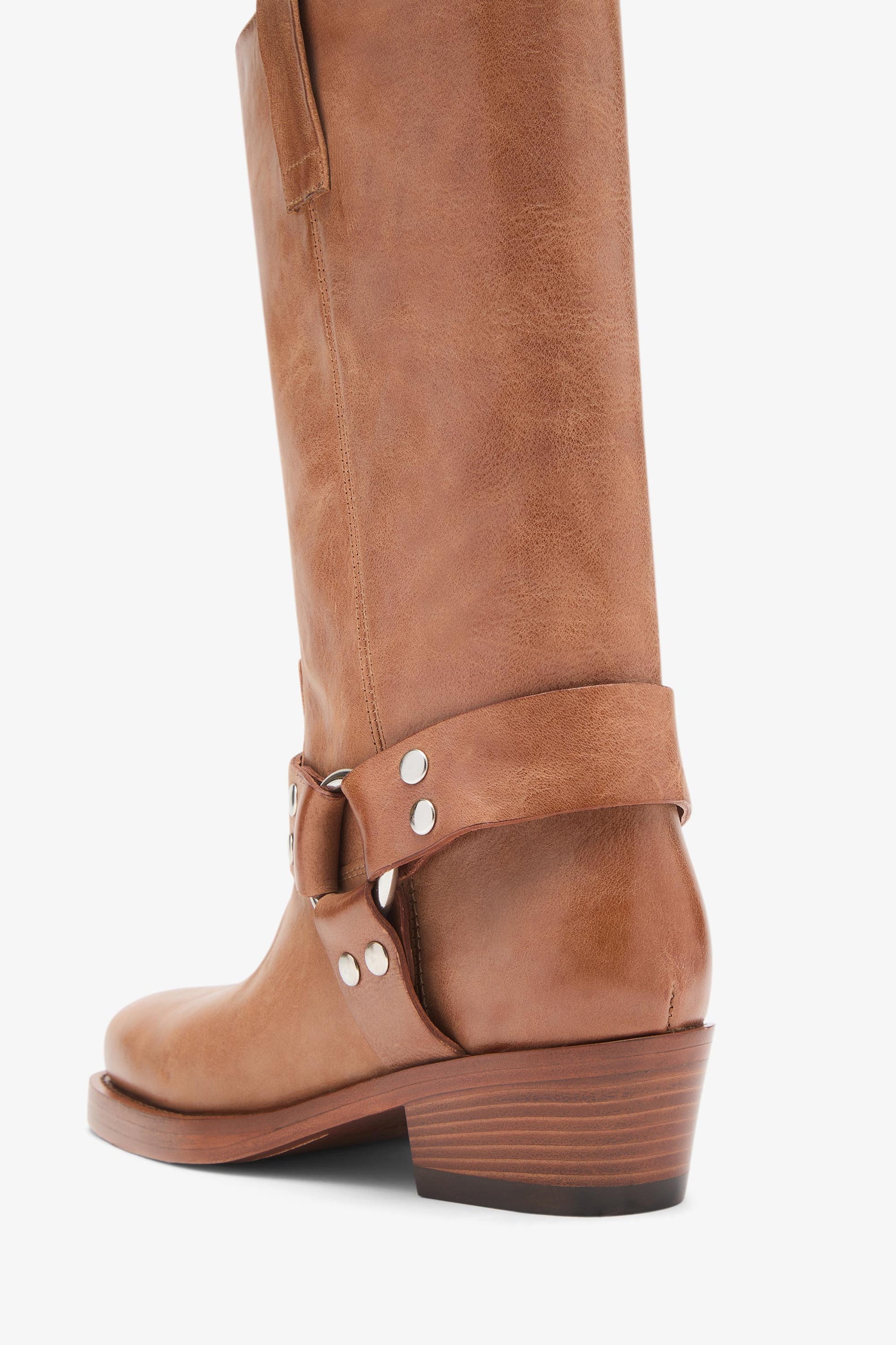 Brown nappa leather boots